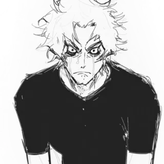 😡 anime, manga, sad, crying, sketch, emotion, male, upset telegram sticker