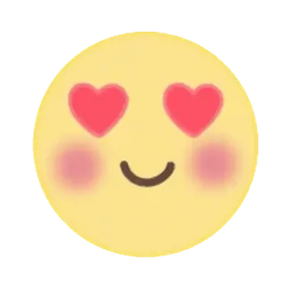 🥰 Émoji, Amour, Coeur dans les yeux, Smiley, Affection, Mignon, Jaune whatsapp sticker