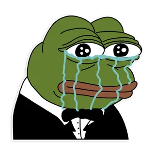 😭 Pepe the Frog pepe the frog, frog, meme, crying, sad, tuxedo telegram sticker