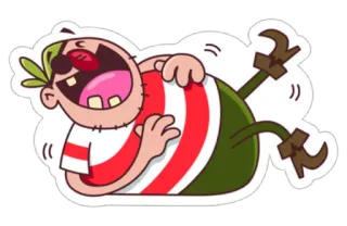😄 dibujos animados, pirata, gracioso, risa, personaje whatsapp sticker