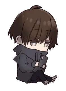 ⭐️ アニメ, 漫画, ちびキャラ, キャラクター, イラスト, 人物, 座り whatsapp sticker