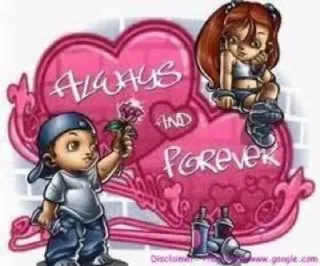 💖 Always and Forever love, cartoon, heart, romantic, characters, rose telegram sticker