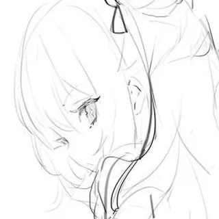 🕸️ 动漫少女, 速写, 动漫, 漫画, 卡通 whatsapp sticker