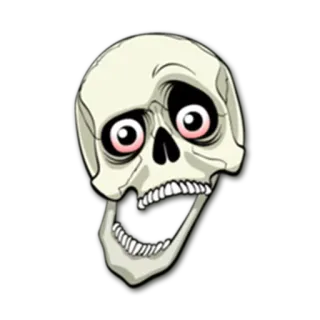 😝 crâne, dessin animé, effrayant, os, yeux whatsapp sticker