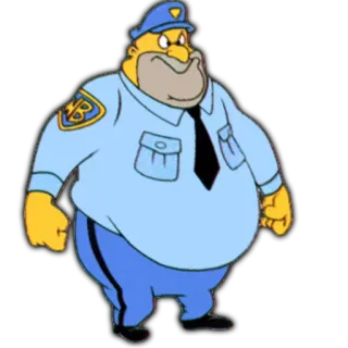 👊 Chief Wiggum The Simpsons chief wiggum, i simpson, cartone animato, polizia, agente, animazione telegram sticker