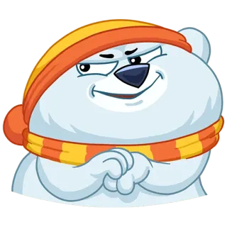 😈 ours, dessin animé, animal, hiver, chapeau, froid, mignon telegram sticker
