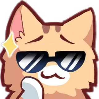 😎 кот, солнцезащитные очки, круто, животное, стикер, мем telegram sticker