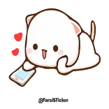 ❤️ chat, mignon, téléphone, amour, dessin animé, kawaii whatsapp sticker