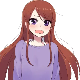 😳 anime, girl, woman, cartoon, cute, sticker telegram sticker