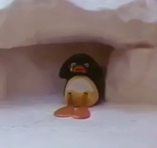 😢 Pingu Pingu, triste, piangendo, pinguino, cartone animato whatsapp sticker