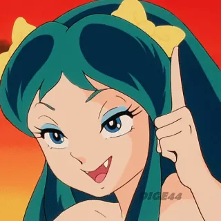 😏 Lum Invader Urusei Yatsura Anime, Lum, Urusei Yatsura, Cô gái, Nhân vật, Dễ thương telegram sticker