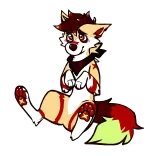 😳 Furry, Animal, Dibujo animado, Personaje, Sentado, Lobo telegram sticker