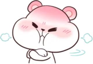 😤 화난, 곰, 만화, 속상한, 귀여운 telegram sticker