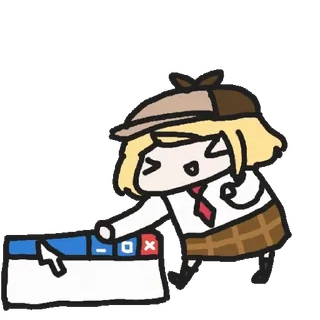 🐱 Amelia Watson Anime, Detektiv, Niedlich, Virtueller YouTuber, VTuber telegram sticker