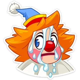 😭 clown, pleurer, triste, emoji, sticker, larmes whatsapp sticker