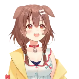 🦴 Inugami Korone Anime, Cane, Vtuber, Kawaii, Carino, Ragazza, Cartone animato, Personaggio whatsapp sticker