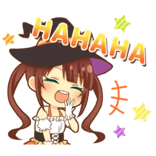 😂 HAHAHA 할로윈, 마녀, 웃음, 만화, 귀여운 telegram sticker
