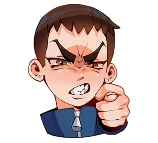🖕 marah, menunjuk, kartun, orang, kesal, emosi whatsapp sticker