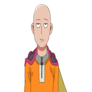 😐 Saitama One-Punch Man Anime, One Punch Man, Saitama, Personaggio, Calvo, Eroe, Manga telegram sticker