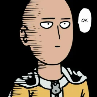📎 Saitama One-Punch Man OK one-punch man, saitama, anime, manga, ok, héroe telegram sticker