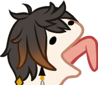 👅 Zhongli Genshin Impact zhongli, genshin impact, funny, meme, video game telegram sticker