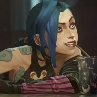 🕳 Jinx Arcane Arcane, Jinx, League of Legends, Videogioco, Animato, Personaggio telegram sticker