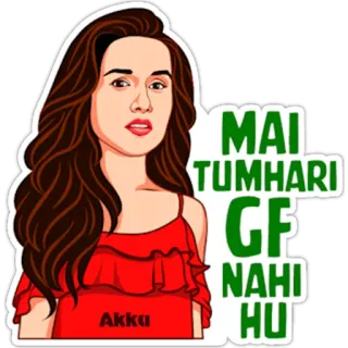 😡 MAI TUMHARI GF NAHI HU chica, mujer, hindi, novia, no soy tu novia telegram sticker