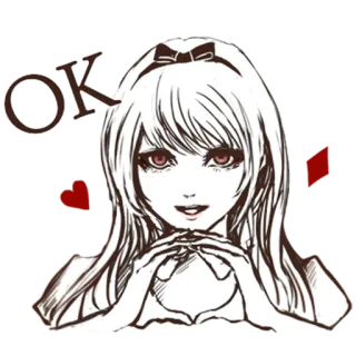 ⭕️ OK anime, cartoon, girl, ok, approval, expression, cute telegram sticker