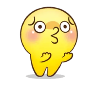 😗 słodkie, żółty, kawaii, kreskówka, postać, urocze whatsapp sticker