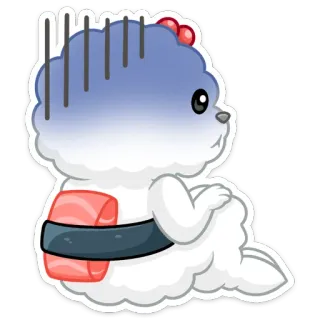 😰 Мультик, Животное, Суши, Грустный, Милый, Облако, Персонаж telegram sticker