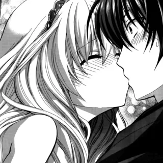 💋 Anime, Manga, Zoenen, Romantiek, Stel telegram sticker
