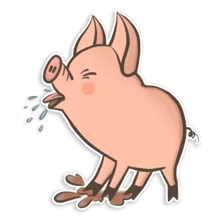 😤 pig, sick, sneeze, cartoon, animal, cute, farm animal telegram sticker