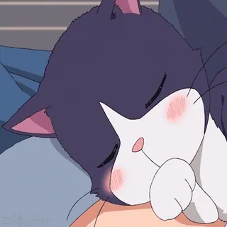 😽 gato, dormindo, anime, fofo, animal de estimação, gatinho telegram sticker