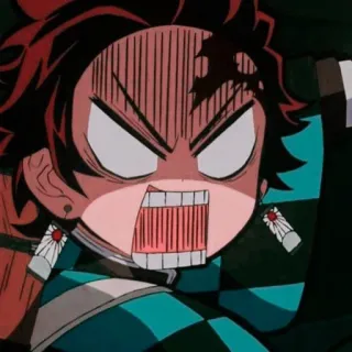 🤬 Tanjiro Kamado Demon Slayer anime, angry, funny, tanjiro, demon slayer, chibi telegram sticker
