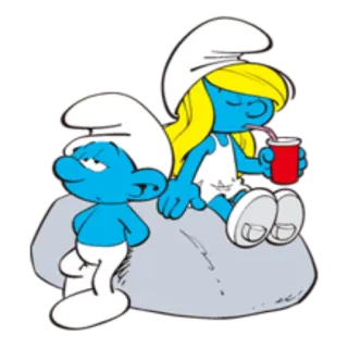🍹 Smurfette Desenho animado, Smurfs, Bebendo, Fofo, Smurf telegram sticker