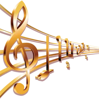 🎵 música, clave, musical, notas, partitura, dourado telegram sticker