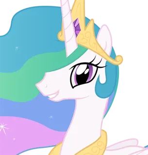 😄 Princess Celestia My Little Pony пони, мультфильм, принцесса, Селестия, единорог telegram sticker
