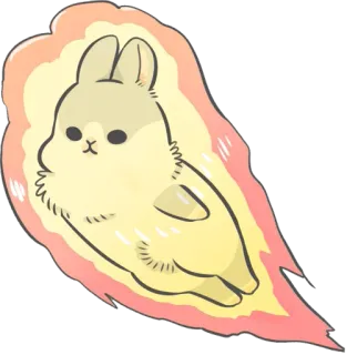 🌝 królik, króliczek, słodki, płomień, zwierzę, kreskówka telegram sticker