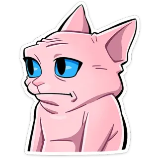 😐 cat, animal, meme, cartoon, sad, sphynx telegram sticker