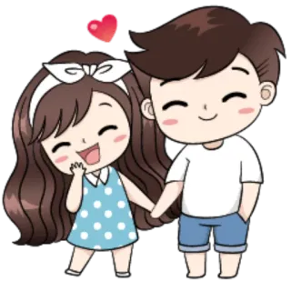🤝 만화, 사랑, 커플, 하트, 로맨스, 관계 whatsapp sticker