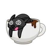 🙂 dog, coffee, cup, exhausted, cartoon, funny telegram sticker