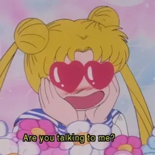 🤗 Sailor Moon Are you talking to me? Anime, Sailor Moon, Hati, Cinta, Kartun whatsapp sticker