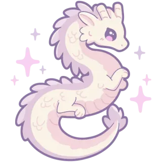 🐉 dragon, cute, kawaii, fantasy, animal, sticker, sparkly, magical telegram sticker