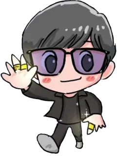 👋 Kartun, Chibi, Kacamata, Orang, Kawaii, Lucu telegram sticker