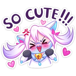⭐ SO CUTE!!! fofo, anime, kawaii, adesivo, corações, bravo, desenho animado telegram sticker