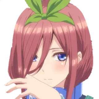 🙁 Miku Nakano The Quintessential Quintuplets anime, manga, kawaii, nakano miku, quintuplets telegram sticker