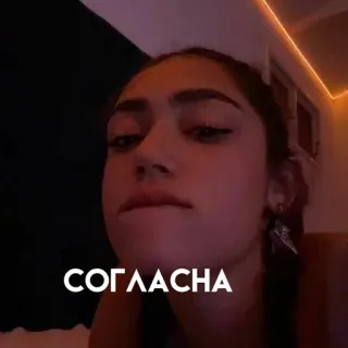 ❣️ СОГЛАСНА femme, visage, accord, russe, selfie telegram sticker