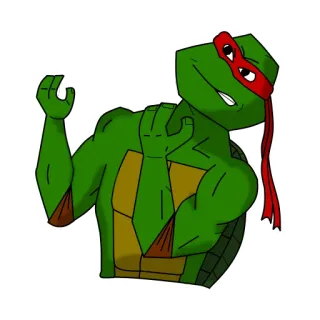 😠 Raphael Teenage Mutant Ninja Turtles การ์ตูน, นินจา, เต่า, ศิลปะการต่อสู้, TMNT, ราฟาเอล telegram sticker