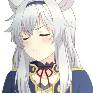 😕 Anime, Ragazza, Carina, Capelli bianchi, Rossore whatsapp sticker