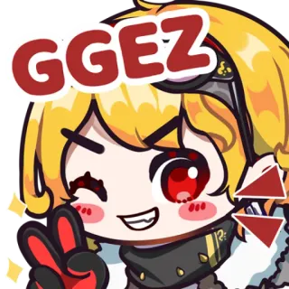 😉 GGEZ アニメ, 漫画, ステッカー, 可愛い, ピースサイン, Ggez whatsapp sticker